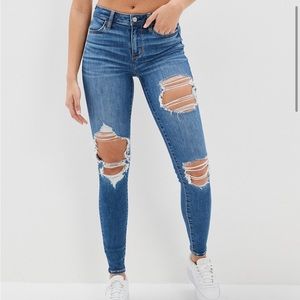 American Eagle Real Good Upcycled Ne(x)t Level Ripped High Waisted Jeggings